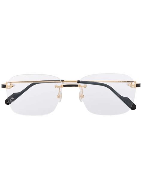 cartier rimless glasses gold